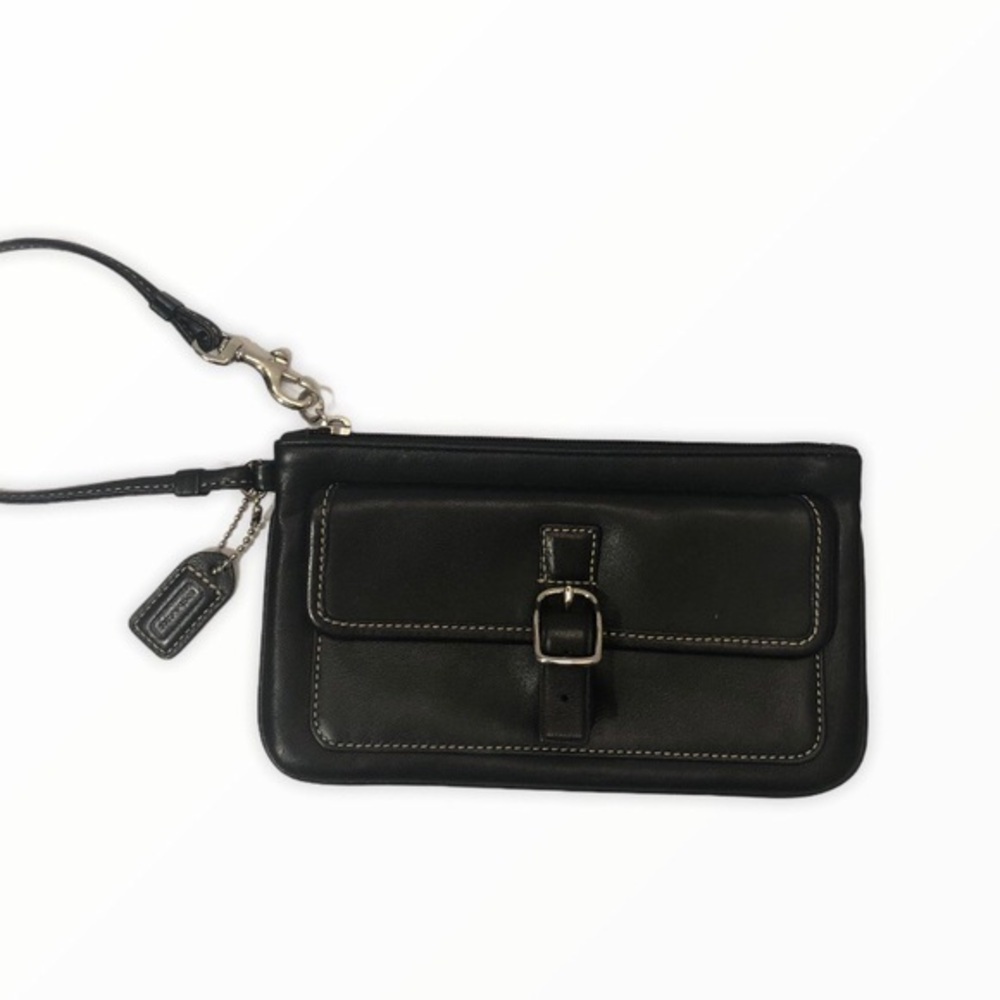 Coach vintage y2k soho black leather wristlet bag
